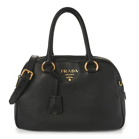 prada bl0620|PRADA Vitello Phenix Bauletto Black 1368875 .